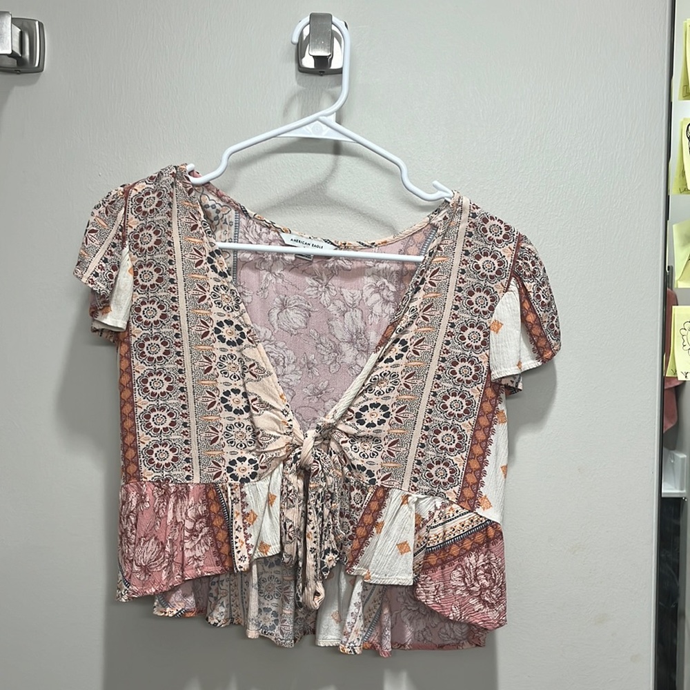 flowy top that ties in front